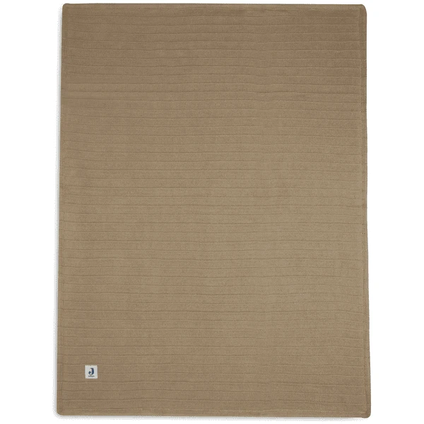 Jollein Knuffeldeken Ledikant 100x150cm Zuiver Gebreid Biscuit/ Velvet - Afbeelding 2