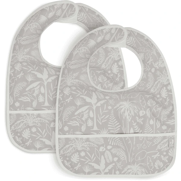 Jollein Set Van 2 Waterdichte Slabbetjes Botanical Nougat