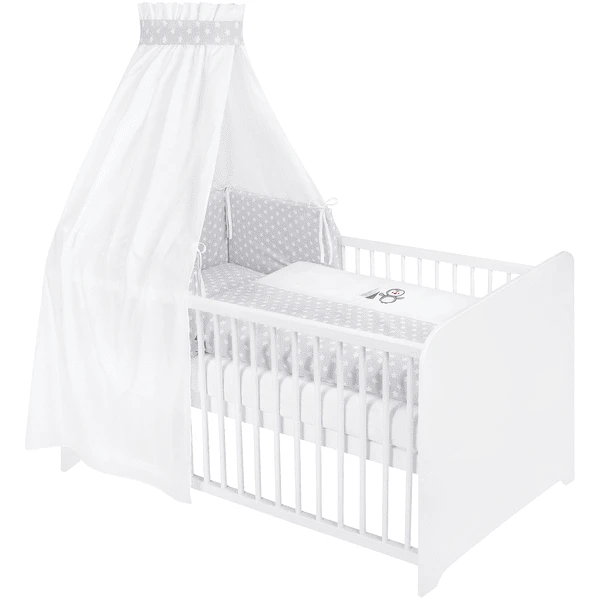 JULIUS ZÖLLNER Beddengoed Set 3-delig Pinguin/Sterren Grijs