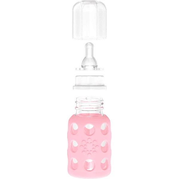 LIFEFACTORY Glazen Babyfles "pink" 120ml - Afbeelding 2