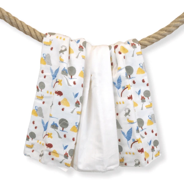 LITTLE Molle Doeken 3-pack Biologisch Tuinzicht Uit White - Afbeelding 2