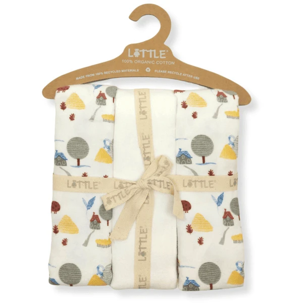 LITTLE Molle Doeken 3-pack Biologisch Tuinzicht Uit White - Afbeelding 3