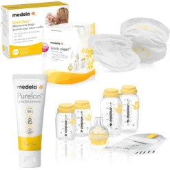 Medela Flessenset Incl. Speen, Borstmelkzakje, Wegwerpzoogkompressen, Tepelzalf En Magnetronzakje