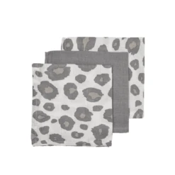 Meyco Burpdoeken 3-pack Panter Neutraal/grijs 30 X 30 Cm