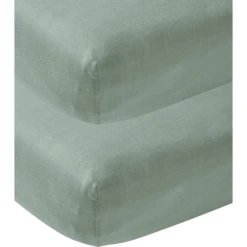 Meyco Jersey Hoeslaken 2-pack 60 X 120 Cm Stone Green