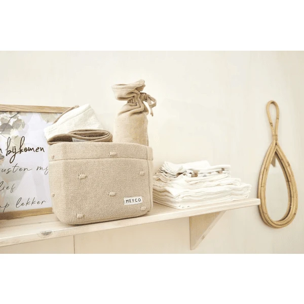 MEYCO Luiertafelmand Kleine Knopen Sand - Afbeelding 4