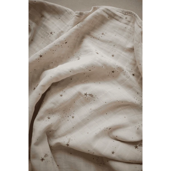 Mushie Wikkel Mousseline Vallend Stars 120 X120 Cm - Afbeelding 4