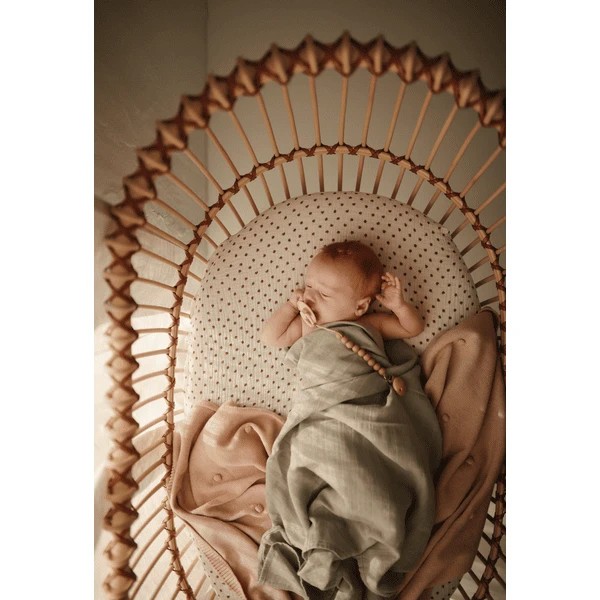 Mushie Wikkeldoek Mousseline Groen 120 X120 Cm - Afbeelding 2