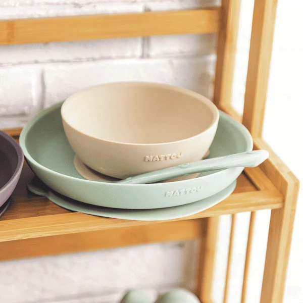 Nattou Eetset 3 Stuks Sand /Groen - Afbeelding 3