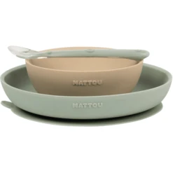 Nattou Eetset 3 Stuks Sand /Groen