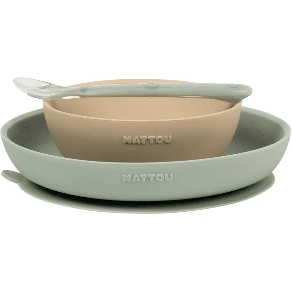 Nattou Eetset 3 Stuks Sand /Groen