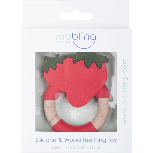 Nibbling Bijtring "Super Food" Aardbei - Afbeelding 3