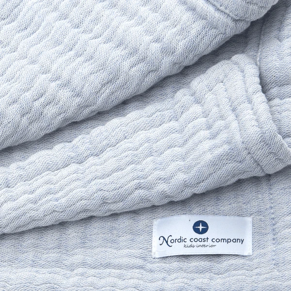 Nordic Coast Company Mousseline Deken Lichtblauw 90 X 120 Cm - Afbeelding 4