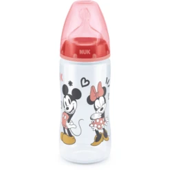 NUK Babyfles First Choice + Disney Minnie Mouse 300 Ml,Temperatuur Control Rood