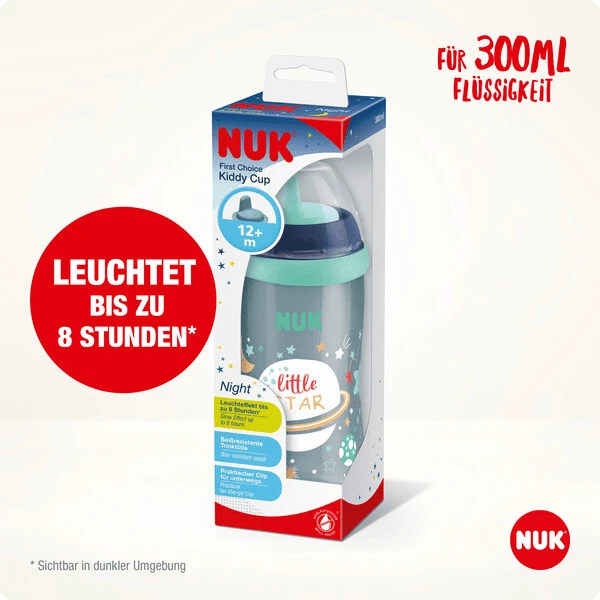 NUK Drinkfles Kiddy Beker Night 300 Ml, Blauw - Afbeelding 4
