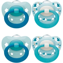 NUK Fopspeen Sig Nature , Jongen Maat 1, 4 Stuks