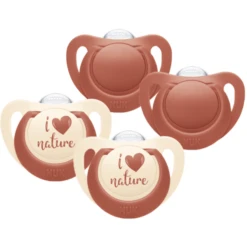 NUK Fopspeen Voor Nature Silicone 0-6 Maanden, Rood In Een Set Van