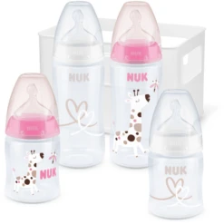 NUK Starter Set First Choice ⁺ Temperatuur Control , Vanaf De Geboorte Roze/wit