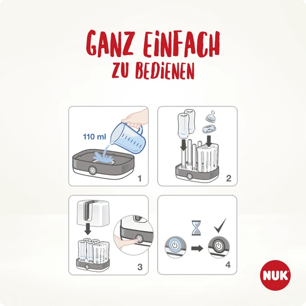 NUK Stoomsterilisatorset Vario Express Incl. First Choice + Gratis Flesje - Afbeelding 3