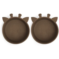 Nuuroo Alex Giraffe Siliconen Schaaltje 2 Stuks, Acorn