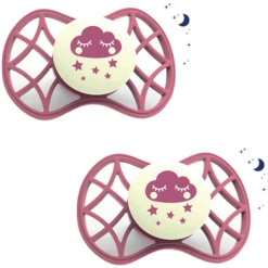 Nuvita Soother Symmetrische Speen Air. 55 Cool! Glow Met Stericover 0m+, Design S Price D Apple , 2 Stuks