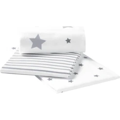 Odenwälder Moltonendoeken 3-delige Light Silver 3-delige Doeken 80 X 80 Cm