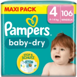 Pampers® Pampers Baby-Dry Luiers, Maat 4, 9-14kg, Maxi Pack (1 X 106 Luiers)