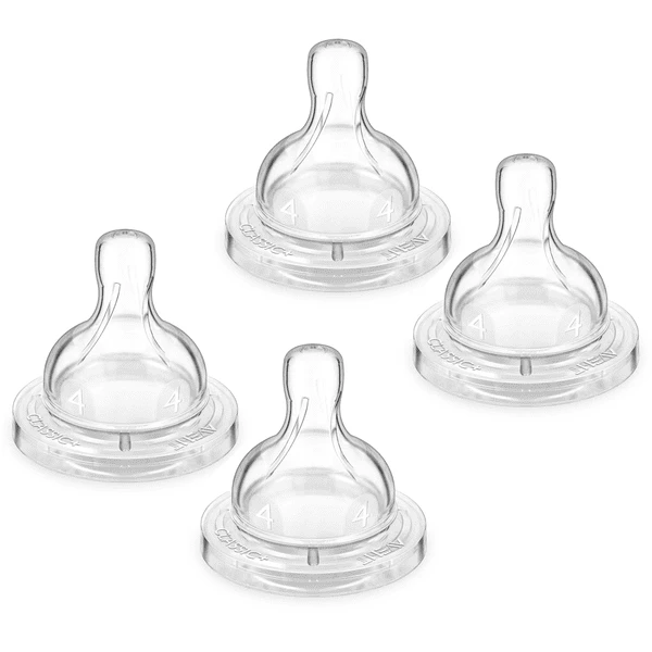 Philips Avent Anti-Colic Classic+ Speen Voor Fles SCF634/27, Fast Food Flow Vanaf De 6e Maand, 2 X 2 Stuks