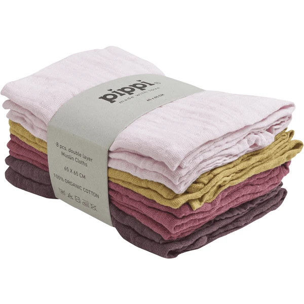 Pippi Washandjes 8-Pack Krijt Roze - Afbeelding 2