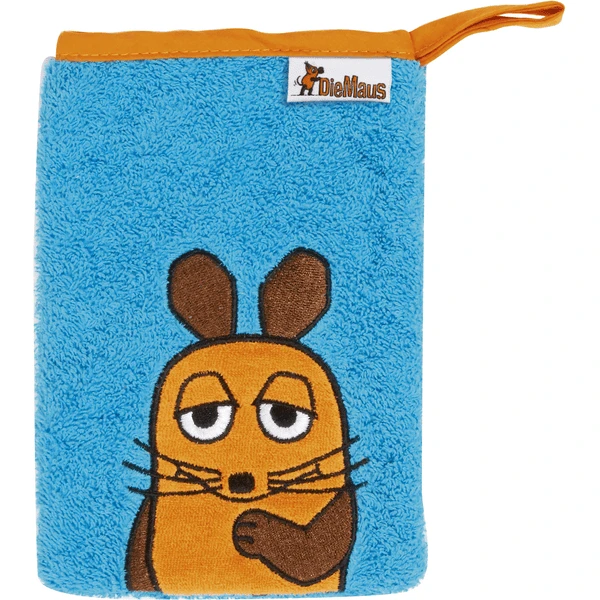 Playshoes Badstof Washandje DIE MAUS Aquablau DIE MAUS Aquablau - Afbeelding 2