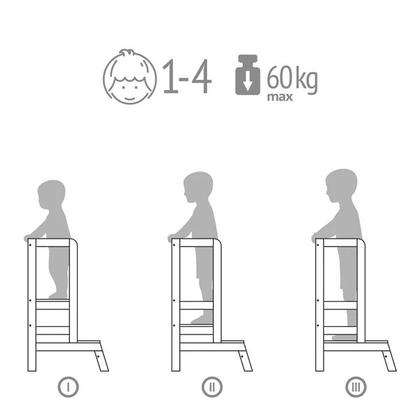 Polini Kids Learning Tower Stap Grijs - Afbeelding 3