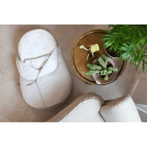 RED CASTLE Cocoon Een Cover Fleur De Coton® Pearl Grey Bekleed Met Een Parelmoergrijze Voering - Afbeelding 2