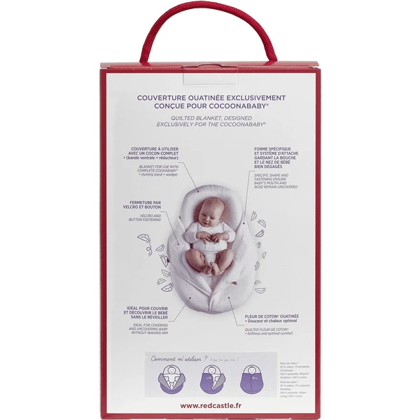 RED CASTLE Cocoon Een Cover Fleur De Coton® Pearl Grey Bekleed Met Een Parelmoergrijze Voering - Afbeelding 4