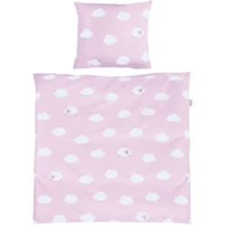 Roba Beddengoed Voor Wieg 2-delig Kleine Wolk Roze 80 X 80 Cm