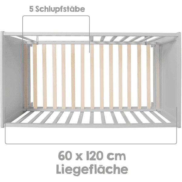 Roba Co-sleeper Taupe 60 X 120 Cm Met Matras - Afbeelding 3