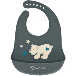 Sterntaler Elia Silicone Slabbetje IJzer Grijs