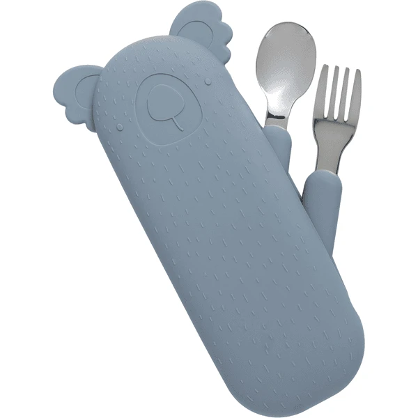 The Cotton Cloud Bestekset Met Etui Zoe De Koala Smokey Blue - Afbeelding 3