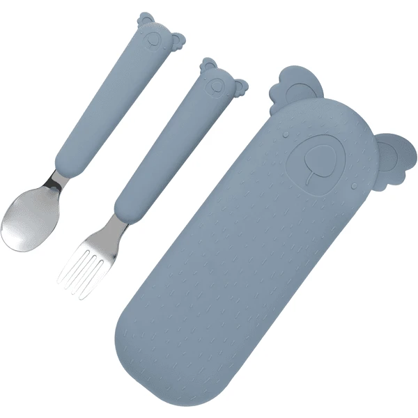 The Cotton Cloud Bestekset Met Etui Zoe De Koala Smokey Blue