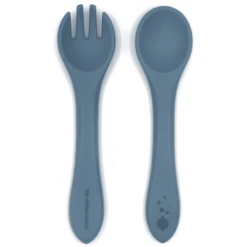 The Cotton Cloud Siliconen Bestekset Voor Kinderen Smokey Blue