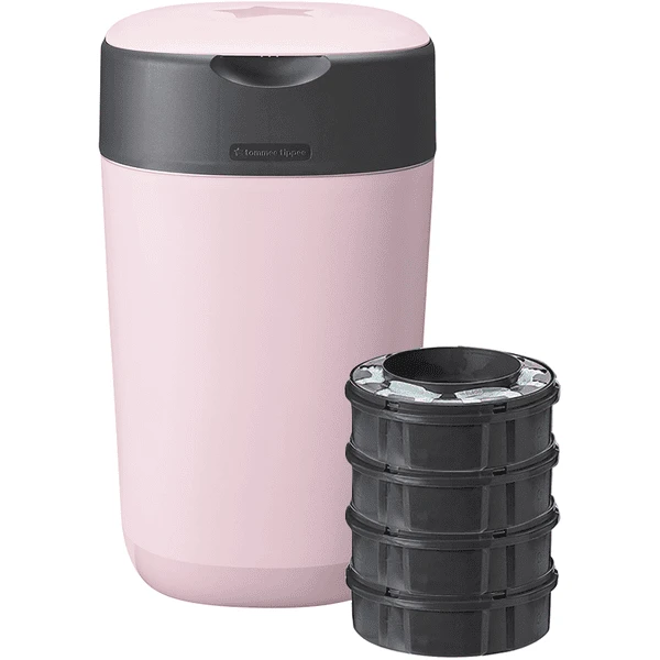 Tommee Tippee Twist & Click Advanced Luieremmer, Incl. 4 Cassettes Met Antibacteriële Folie Uit Duurzame Landbouw Green In Roze
