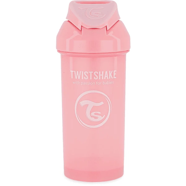 Twistshake TWIST SHAKE Strofles Strobakje 360 Ml 12+ Maanden Pastelroze