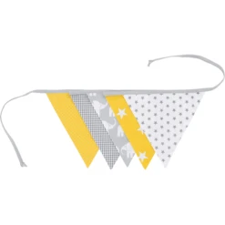 Ullenboom Vlaggenslinger Stof 190 Cm (5 Vlaggetjes) Olifant Geel