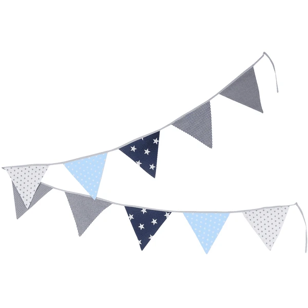 Ullenboom Vlaggenslinger Stof 325 Cm (10 Vlaggetjes) Blauw Lichtblauw Grijs - Afbeelding 4