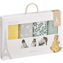 VULLI Sophie La Girafe® Kleurrijke Boerendoekjes / Swaddles Set Van
