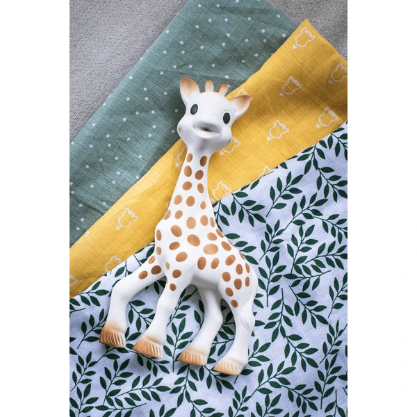 VULLI Sophie La Girafe® Kleurrijke Boerendoekjes / Swaddles Set Van - Afbeelding 5