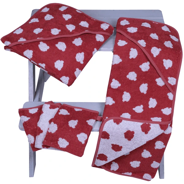 WÖRNER SÜDFROTTIER Drukknop Slabbetje Teddy Rood Set Van - Afbeelding 4